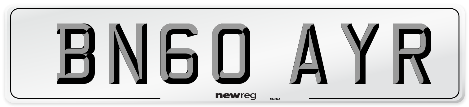 BN60 AYR Number Plate from New Reg